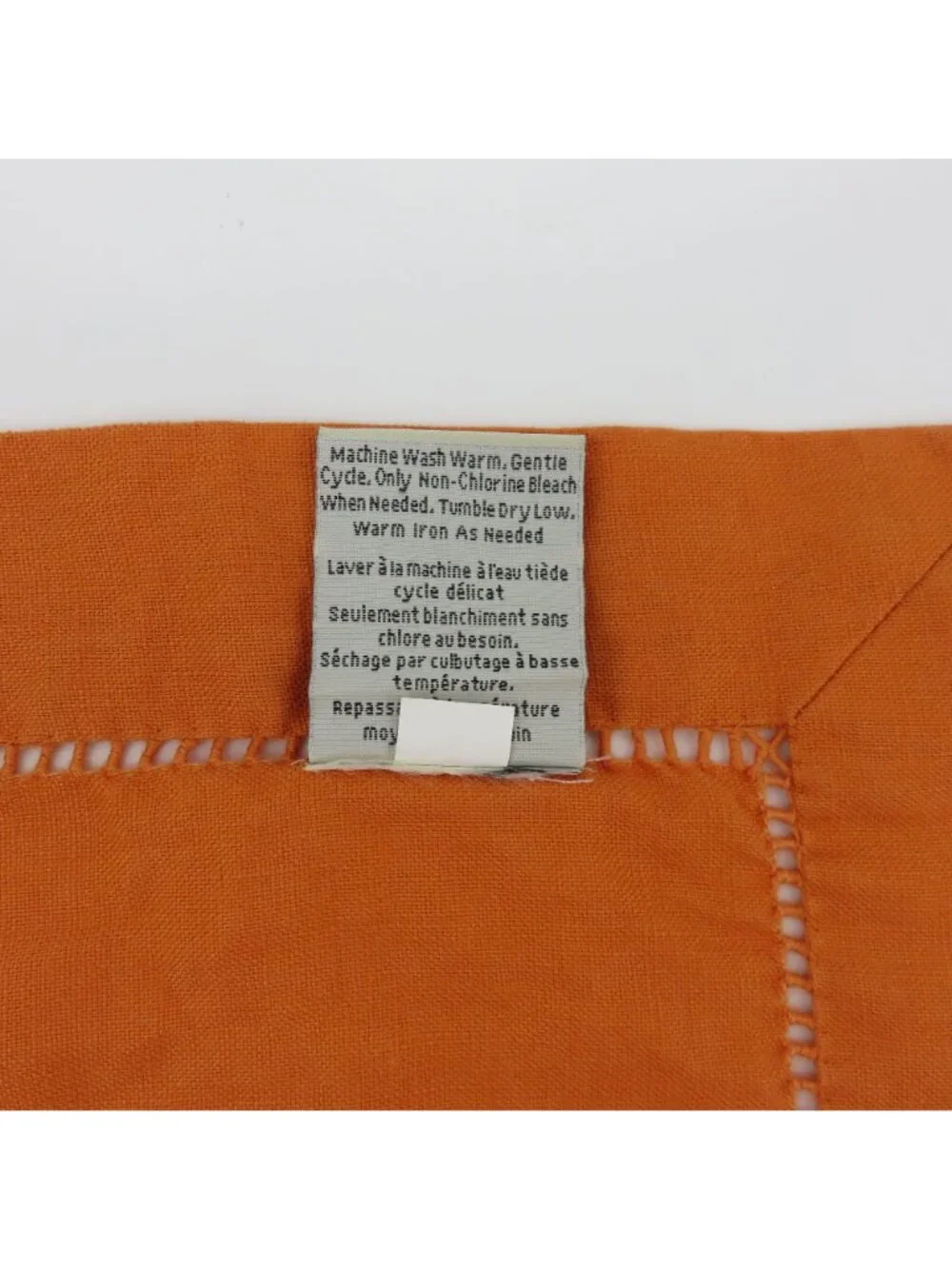 Pottery Barn Set of 4 Solid Orange All Linen Rectangle Placemat Table Linens